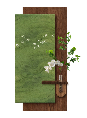 【美院合作款】中古风绿色玄关画