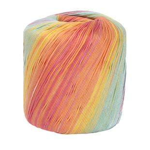 3#花式长段染蕾丝线钩针线手工diy编织三号渐变彩色花束勾线毛线