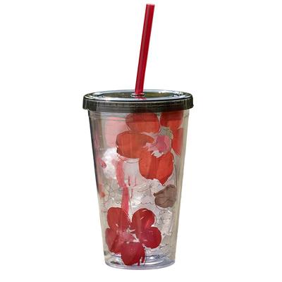 双层隔热吸管杯果汁杯