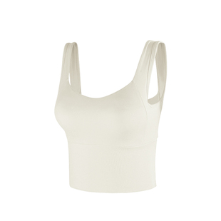 高强度运动内衣女新款带胸垫网球跑步防震健身文胸白色瑜伽服背心