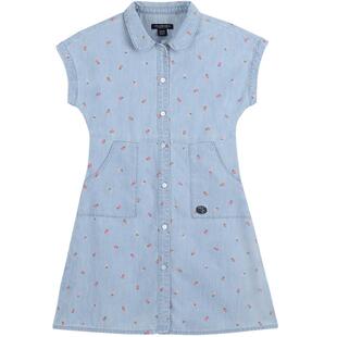 【100%棉】eland kids衣恋童装女童牛仔裙夏季连衣裙开学礼服裙子