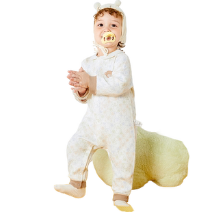 巴拉巴拉男童女童连体衣婴儿满月宝宝睡衣夹棉衣服秋冬季新款加厚