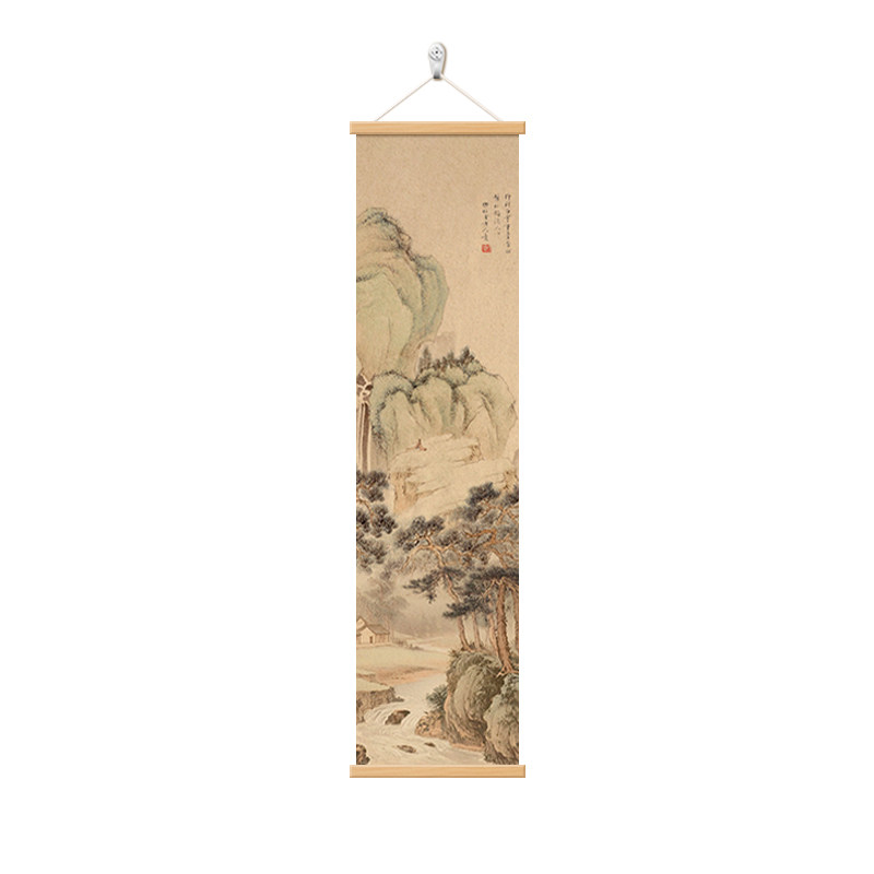 松崖观瀑图宋代美学玄关装饰画