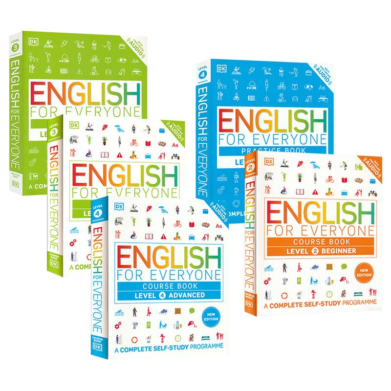 DK English For Everyone Course and Practice Book  Level 2 3 4 DK 新视觉人人学英语教程 2-4级 视觉化学习 官方音频 英文原版