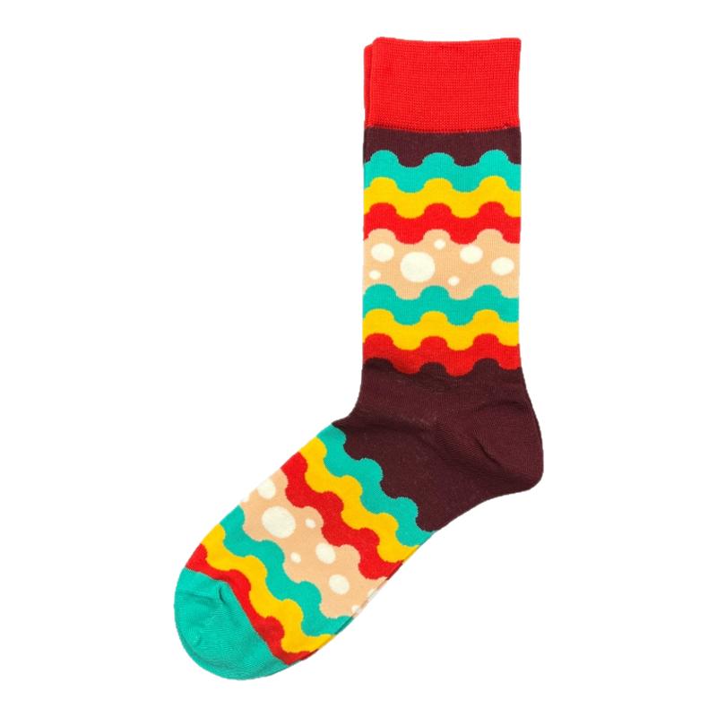 happysocks袜子男士菱形格中筒袜
