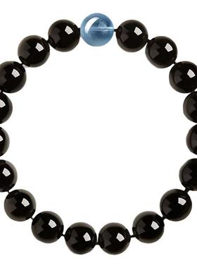 纯天然乌金黑曜石海蓝宝水晶手串招财转运手链男士女款高级感礼物