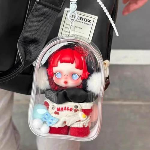 SP冬日乐章毛绒公仔保护套拉布布坐坐派对遛娃包15cm泡泡玛特痛包