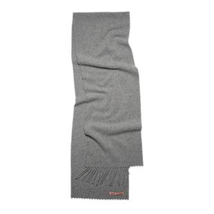 自营欧洲直邮ACNE STUDIOS 男女同款麻灰色流苏羊毛围巾高级感 正