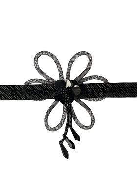 大花朵黑色锁骨链choker颈链