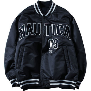 【明星同款】nautica白帆 x POPBOY日系棒球棉服厚外套PBJW2493