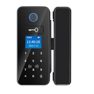 玻璃门指纹锁免布线密码锁有框无框办公室单门双门电子智能门禁