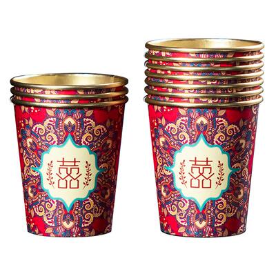 结婚加厚一次性杯子家用红色喜庆