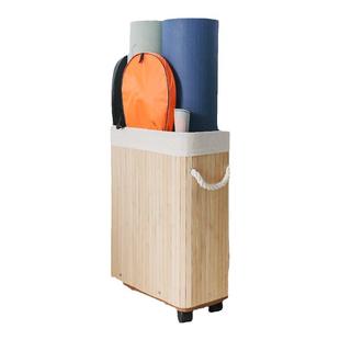 瑜伽垫收纳篮运动健身器材收纳筐带轮家用门后柜边夹缝置物架神器