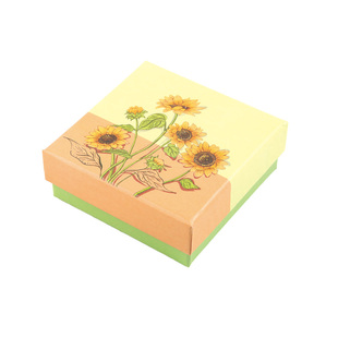 向日葵手链盒小清新胸针盒绿色首饰盒饰品盒天地盖包装盒子项链盒