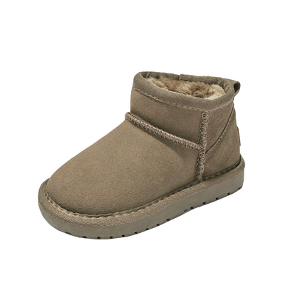 冬季真皮男女童防水保暖雪地靴