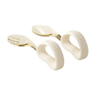 英氏辅食勺婴儿勺子宝宝学吃饭训练弯弯勺子自主进食儿童餐具叉勺