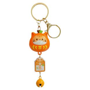 2025新款正版可可猫达摩汽车钥匙扣女精致可爱书包挂件高档钥匙链