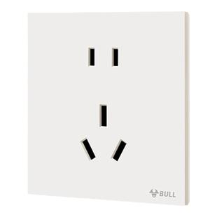 公牛g57米绒白开关插座面板蝶翼超薄官网旗舰正品肤感奶油家用