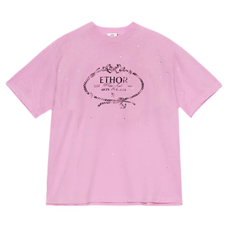 【独家色】ETHOR 26春夏新款绳结印花logo烫钻长袖/短袖T恤SOLSOL