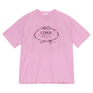 【独家色】ETHOR 26春夏新款绳结印花logo烫钻长袖/短袖T恤SOLSOL