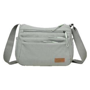 2025新款多层斜挎包休闲百搭多口袋便携布包防泼水单肩尼龙布女包