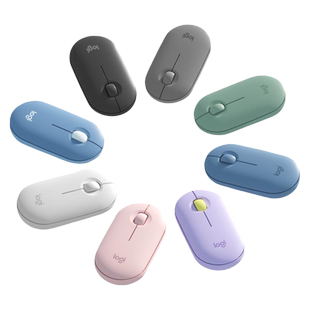 罗技鹅软石系列PEBBLE无线鼠标轻薄静音网红女生IPAD平板双模办公