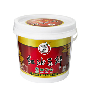 恒星红油豆瓣酱郫县特产正宗四川3kg桶装餐饮香辣调料饭店专商用