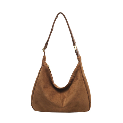 麂皮绒面大容量通勤单肩托特包