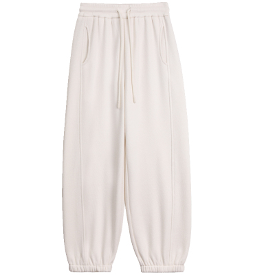 白色运动裤女冬季新款宽松直筒裤