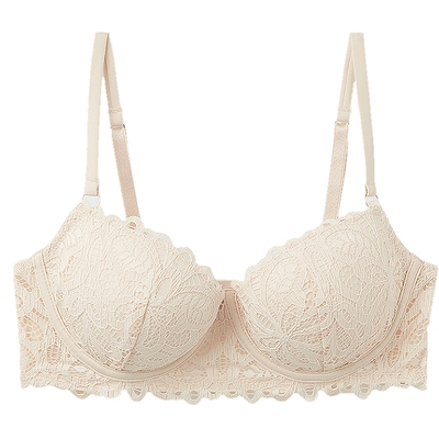 时尚花卉蕾丝半罩杯文胸