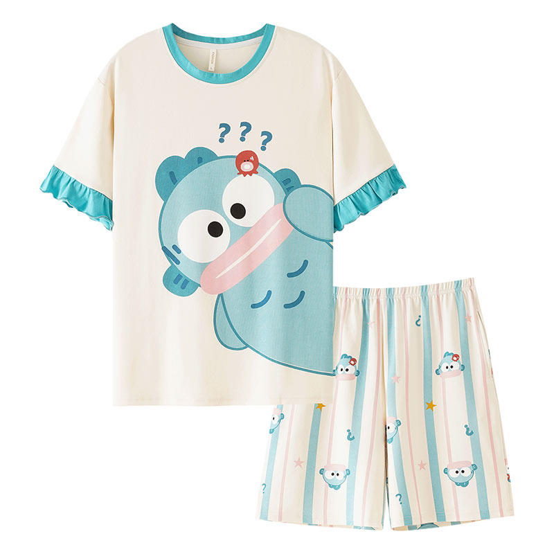 女款夏季纯棉短袖搞怪大码家居服