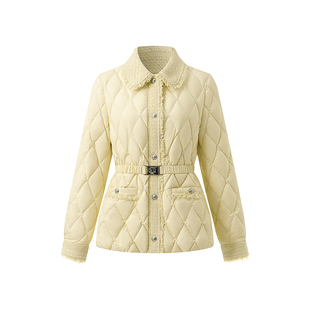 OBEG欧碧倩小香风拼接收腰轻薄羽绒服冬季外套女50504521