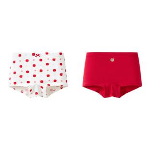 巴拉巴拉儿童内裤女童红色平角裤宝宝四角短裤不夹PP两条装25新款