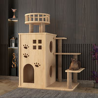 The household solid wood cat climbing frame has two layers of cat beds that do not take up space. The cat climbing frame and cat beds are suitable for all four seasons thumbnail 3
