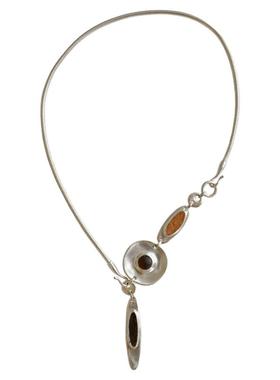 时尚水滴陨石圆盘锁骨链