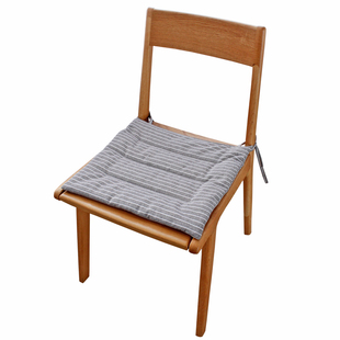 简约现代日式田园棉麻条纹夏季办公椅垫布艺棉麻柔软舒适坐垫防滑