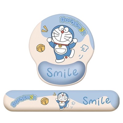 可爱哆啦A梦护腕鼠标垫办公室防滑垫记忆棉键盘手托桌面护手腕垫