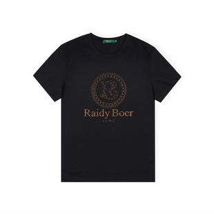 【抑菌+100%棉】Raidy Boer/雷迪波尔2025年春男烫钻短袖T恤7046
