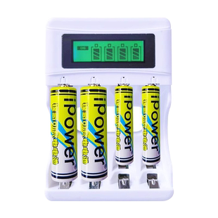 iPower5号7号充电电池镍氢五号七号KTV话筒麦克风可充大容量2500mAh家用遥控器玩具电池通用充电器套装