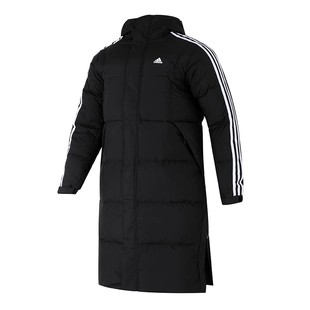 正品Adidas阿迪达斯男女情侣三条杠长款保暖羽绒服IT8713 IT8714
