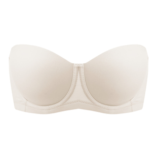 倾慕艺生大码无肩带文胸光面无痕防滑聚拢防下垂薄款裹胸婚纱bra