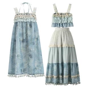 森女部落原创甜美浪漫吊带裙小个子海边度假风连衣裙女2026夏新款