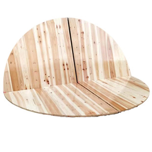 实木杉木折叠大圆桌面2.6米2.8米3米四折圆桌面酒店大型餐厅圆桌