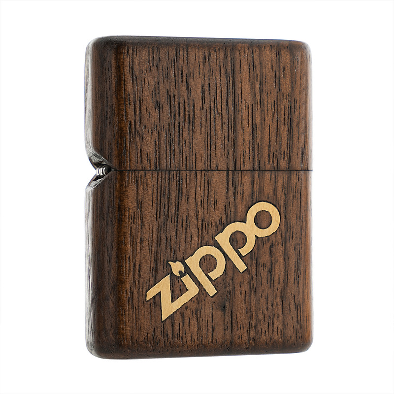 zippo实木经典标志商务礼盒套装