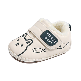 茵豆婴儿学步鞋冬加厚一阶段软底鞋婴幼儿冬鞋加绒宝宝鞋子小月龄