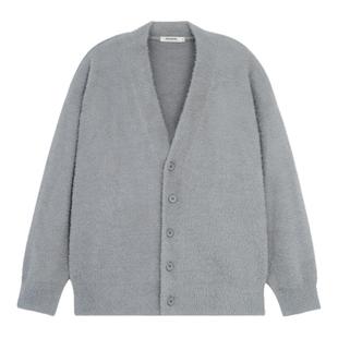 BODYDREAM仿貂纱线针织开衫男轻熟风V领开襟毛衣外套/宽松小落肩