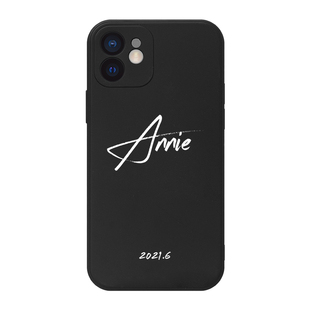 个性英文签名苹果17promax手机壳定制图片iphone13mini液态硅胶文字订制15情侣手机套定做14/8plus/16e/xr/xs