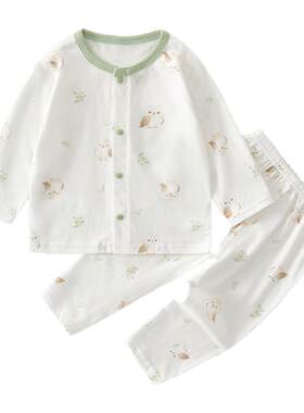 温巢婴儿衣服夏季长袖分体套装
