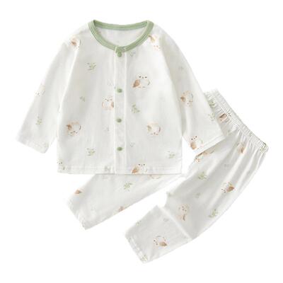 温巢婴儿衣服夏季长袖分体套装