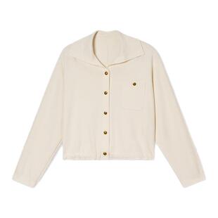 诗篇专选法式轻奢慵懒风宽松翻领蝙蝠衫针织开衫2025款